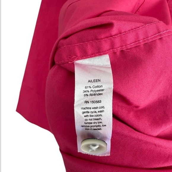 Hinson Wu Aileen 3/4 Sleeve Button Back Top 6 Magenta Pink - Picture 9 of 9